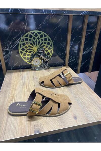 mrlilyshop toka ve kemer detaylı ince topuklu terlik