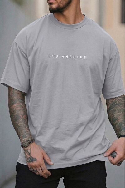 Let's Wear Los Angeles Written Printed Premium Tshirt for Men