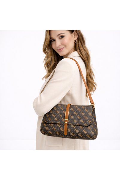 Sudedi Home Monogram Patterned Women's Shoulder Bags and Crossbody Bag Adjustable Strap Pack Daily Stylish Women's Bags Bag
