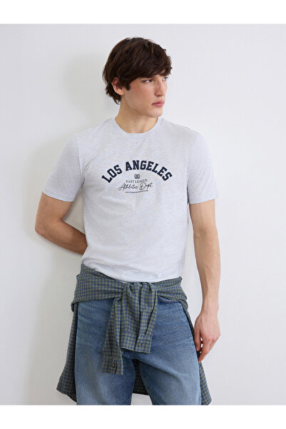 LC Waikiki Tricou bărbătesc cu guler rotund, imprimat Los Angeles
