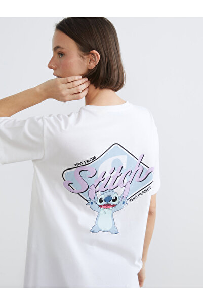 LC Waikiki Tricou de damă cu guler rotund și imprimeu cusut