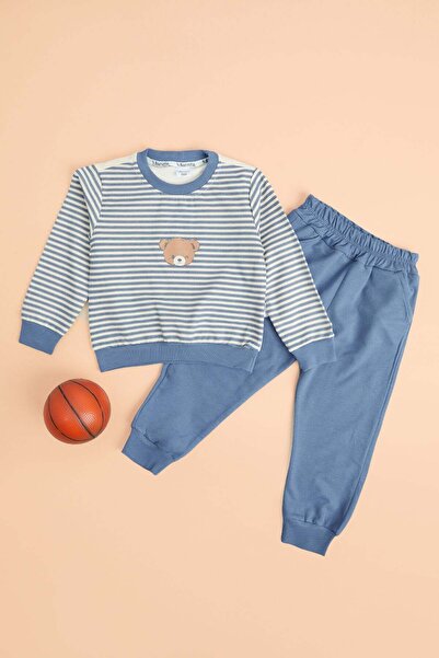 Fulla Moda Σετ 2 τεμαχίων για αγόρια με ριγέ σχέδιο αρκουδάκι