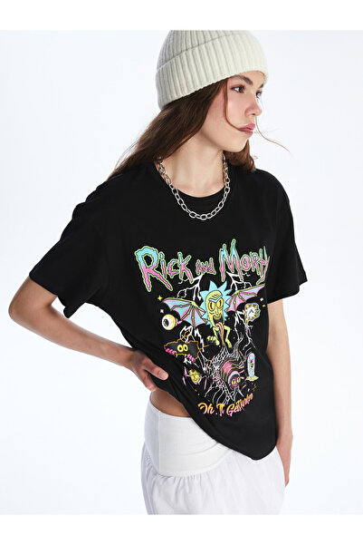 LC Waikiki Tricou de damă cu guler rotund, imprimat cu Rick și Morty