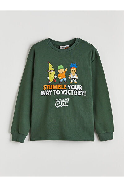 LC Waikiki Tricou de băieți cu guler rotund și imprimeu Stumble Guys