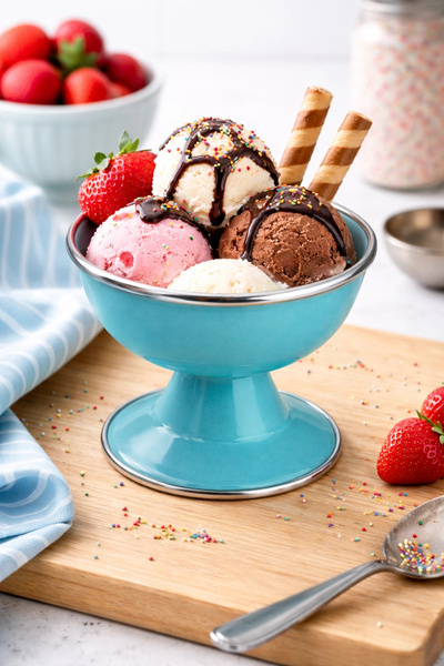 PR HOME Enamel Ice Cream Bowl Turquoise