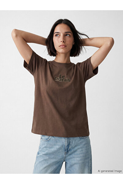 LC Waikiki Tricou de damă cu guler rotund, brodat și cu paiete