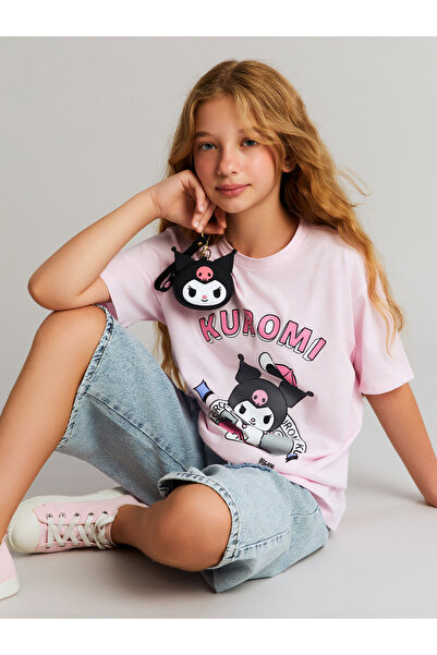 LC Waikiki Tricou de fete cu guler rotund și imprimeu Kuromi