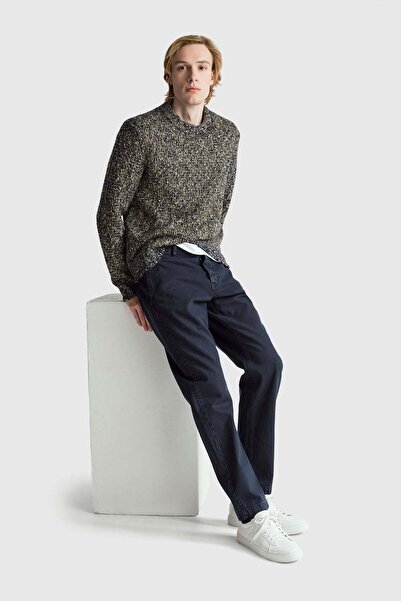 United Colors of Benetton Pantaloni bleumarin, 100% bumbac, cu buzunare și na...