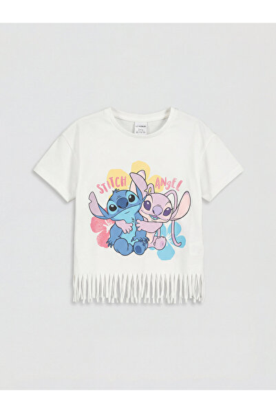 LC Waikiki Tricou de fete Lilo & Stitch imprimat cu ciucuri