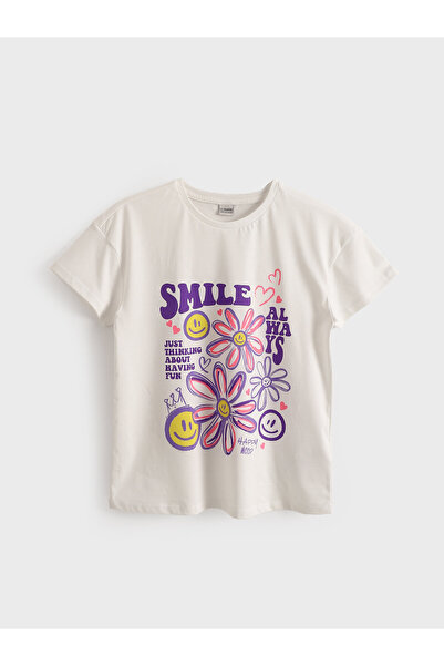 LC Waikiki Tricou de fete cu guler rotund și imprimeu