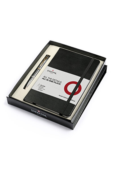 Sheaffer قلم 100 E9340 من الكروم اللامع مع لمسات ذهبية اللون، مع دفتر ملاحظات...