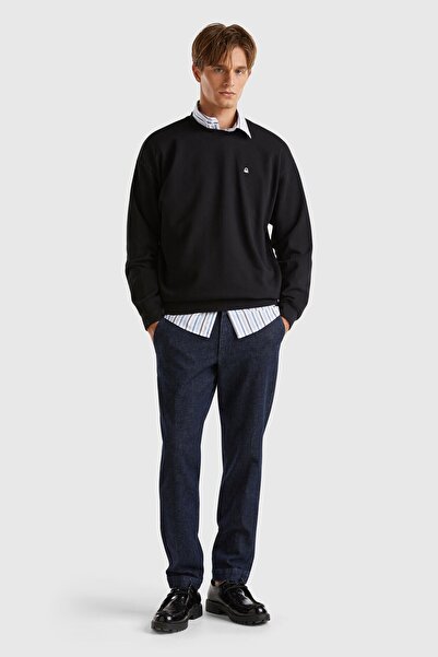 United Colors of Benetton Pantaloni chino din denim slim fit pentru bărbați, ...