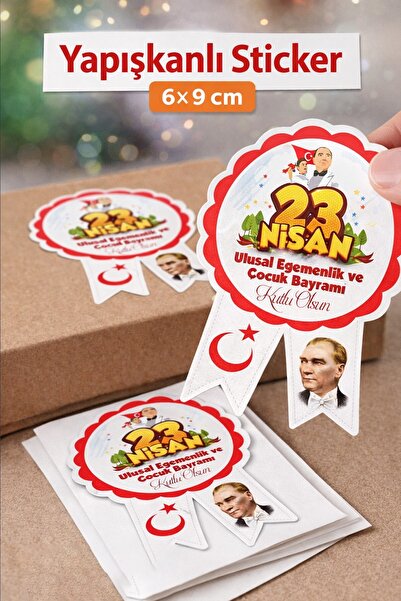 MSticker 23. april Set nalepnica za ovratnik 25 komada | Lepilna značka 6x9 c...