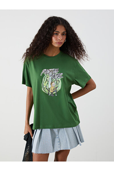 LC Waikiki Tricou de damă cu guler rotund, imprimat cu Rick și Morty