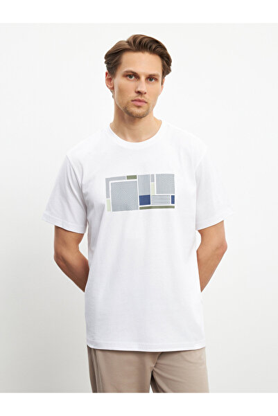 LC Waikiki Ανδρικό T-shirt με στρογγυλή λαιμόκοψη και στάμπα