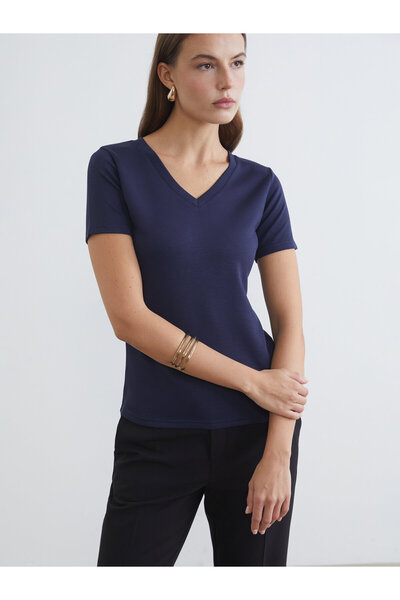 LC Waikiki Tricou de damă cu decolteu în V, moale la atingere
