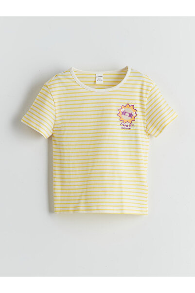 LC Waikiki Tricou de fete cu guler rotund și dungi