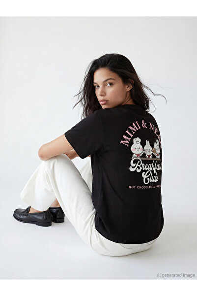LC Waikiki Tricou de damă cu imprimeu Mimi & Neko