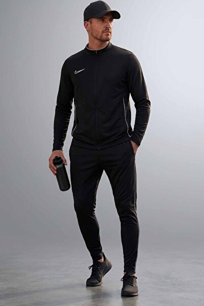 Nike Men's Black Dri-Fit Casual-Training Tracksuit Set - Slim Fit