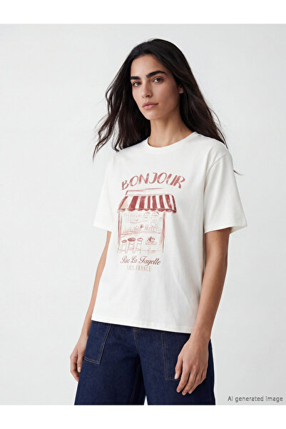 LC Waikiki Tricou de damă oversize cu imprimeu Paris