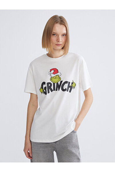 LC Waikiki Tricou de damă cu imprimeu Grinch, cu tematică de Crăciun