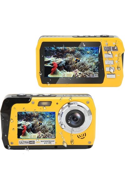 Generic Waterproof Digital Camera Underwater Cameras, 4K30FPS 56MP HD Video Recorder, Dual Screens, 10FT