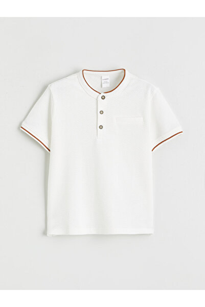 LC Waikiki Tricou din jerseu cu guler Henley pentru băieți