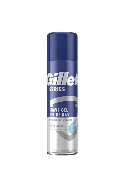 Gillette Set 2 x Gel de Ras Series Sensitive, Revitalizant, Ceai Verde, 200 ml