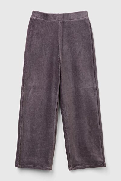 United Colors of Benetton Pantaloni Palazzo uni, antracit, cu logo brodat pe ...