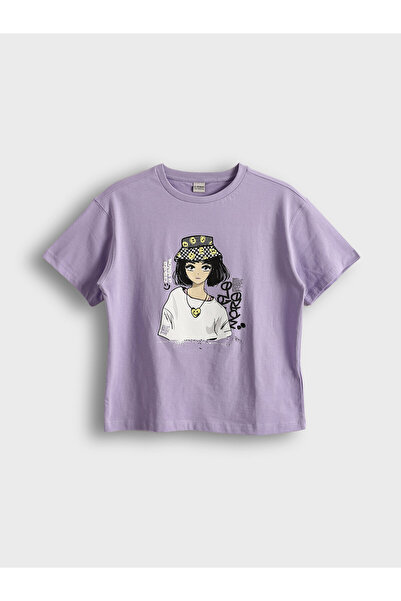 LC Waikiki Tricou de fete cu guler rotund și imprimeu