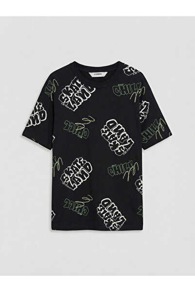 LC Waikiki Tricou pentru băieți cu decolteu cu imprimeu