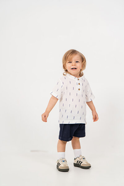 JNF kids Baby Boy Summer Muslin Shirt and Shorts 2-Piece Set