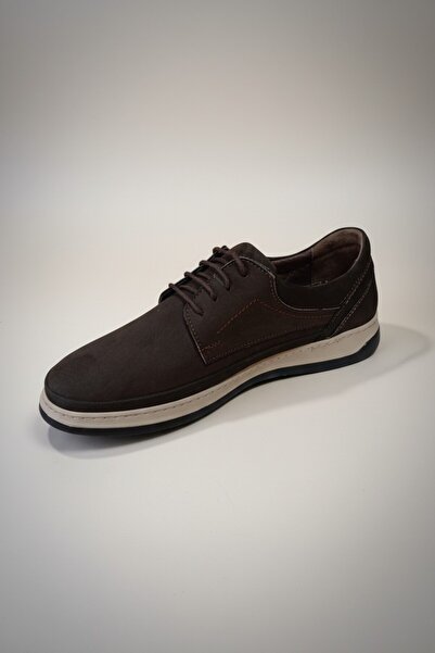 Modayak Ata Brown Lace-Up Daily Men's Genuine Leather Shoes