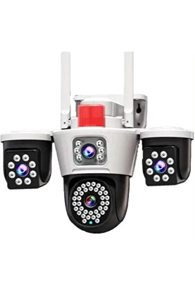 Tai Cameră de supraveghere WiFi 4K cu 8MP, cu 3 lentile, LED pentru vedere no...