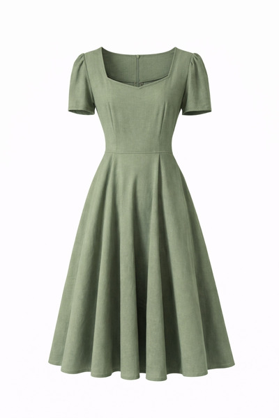 Retrobird Σχεδιασμός Matilda Μακρύ Γυναικείο Φόρεμα Πράσινο