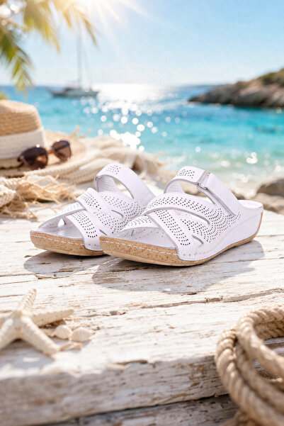 İNZE AYAKKABI Genuine Leather Slippers Model Name: Calina