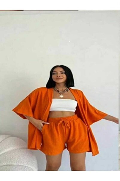 exxitcollection Women's Kimono Suit with Wraps Shorts