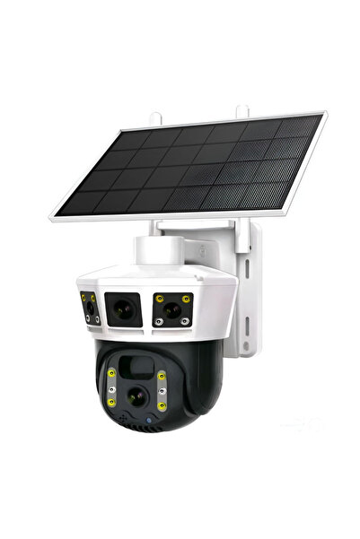 Tai Cameră de supraveghere solară WiFi 8MP 4K cu panou solar cu 14 LED-uri, r...