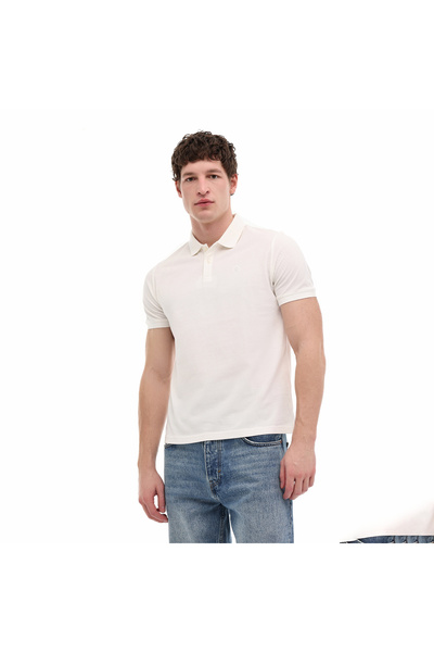 lumberjack تي شيرت أبيض بياقة بولو للرجال من Mb Ct953