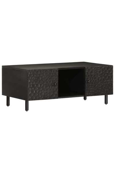 vidaxl Coffee table, black, 100x54x40 cm, solid mango wood