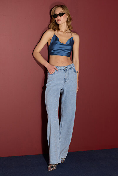 Fulla Moda Джинси з високою талією та камінням