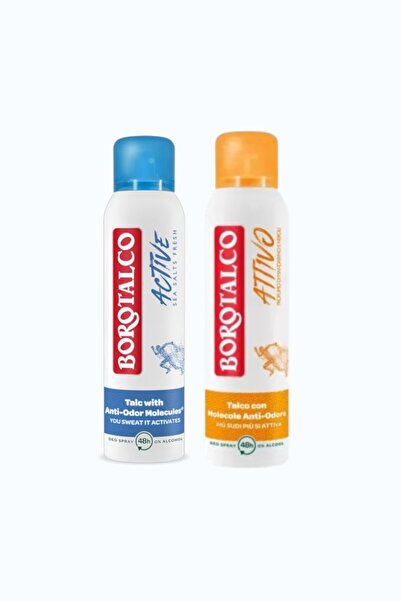 Borotalco Pachet Spray Active Blue 150ml & Spray Active Orange 150ml