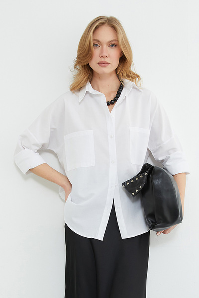 Fulla Moda Cămașă de bază cu buzunar dublu