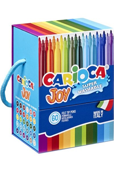 carioca Joy Super Washable Felt Tip Crayons 60 Pack (Hard Box)
