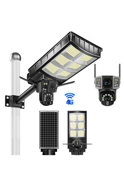 Tai 4G 8MP 4K Solar Street Lamp with Built-in Surveillance Camera, Night Visi...