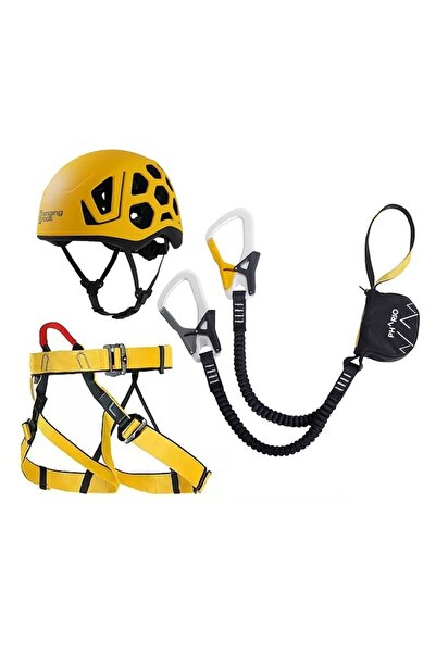Singing Rock Set Via Ferrata Hex cu Casca Galbena