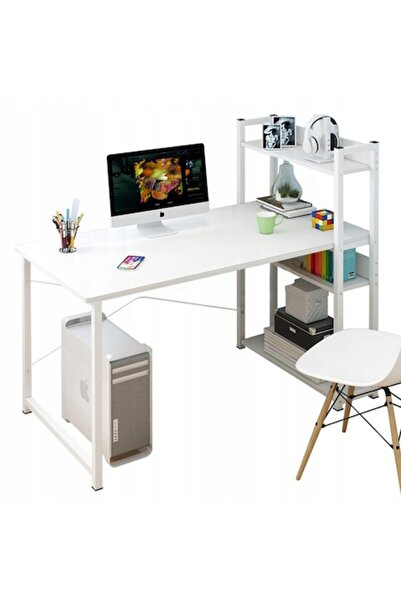 BADU Desk with additional shelf, BADU, white, 120 x 110 x 55 cm