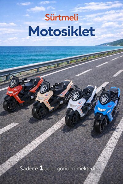 hak-iş oyuncak Sürtmeli 13 cm Oyuncak Motosiklet - Tekli Gönderim