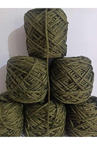 İPEK YÜN İPLİK DÜNYASI Macrame Knitting Yarn Cotton, Polyester (Khaki) 100Gr