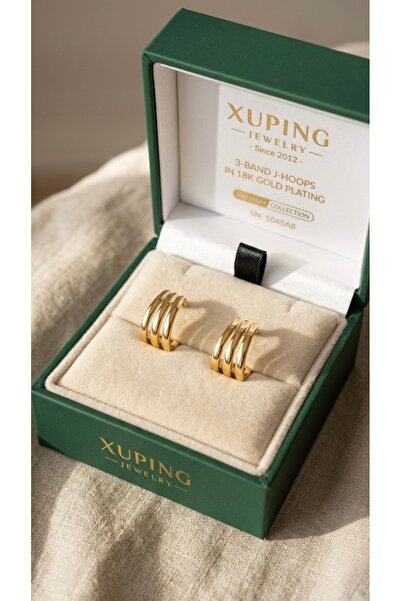 İNN JEWELLERY أقراط Xuping مقاومة للصدأ ومضادة للحساسية مع حلقة ثلاثية الشكل ...